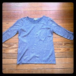Calvin Klein 3/4 length open sleeve heather top